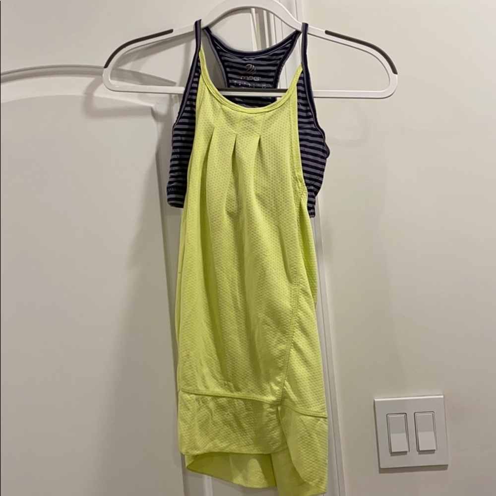MPG Workout Top With Striped Built-in Bra